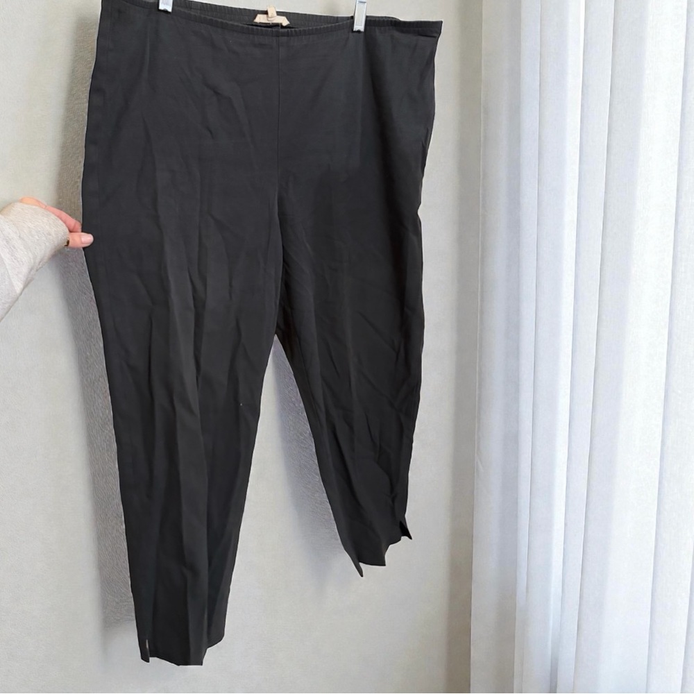 Eileen Fisher Straight Leg Grayish Black Ankle Pants Size Large